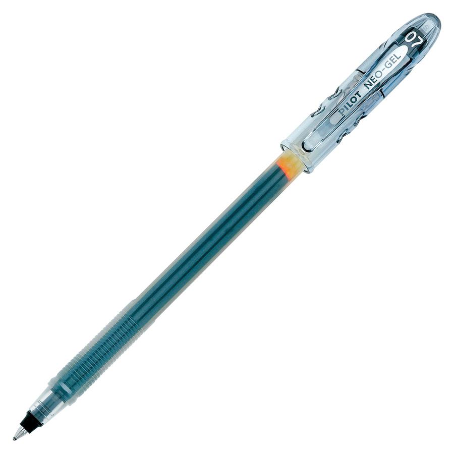 Pilot Neo-Gel Rollerball Pens - Fine Pen Point - 0.7 mm Pen Point Size - Black Gel-based Ink - Translucent Barrel - 1 Dozen. Picture 2