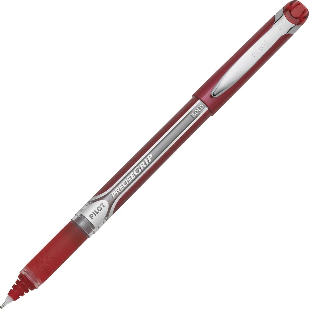 Pilot Precise Grip Bold Capped Rolling Ball Pens - Bold Pen Point - 1 mm Pen Point Size - Red - Red Barrel - 1 Dozen. Picture 3