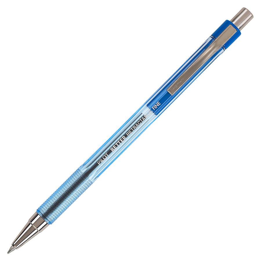 Pilot Better Retractable Ballpoint Pens - 0.7 mm Pen Point Size - Refillable - Retractable - Blue - Translucent Barrel - 1 Dozen. Picture 3