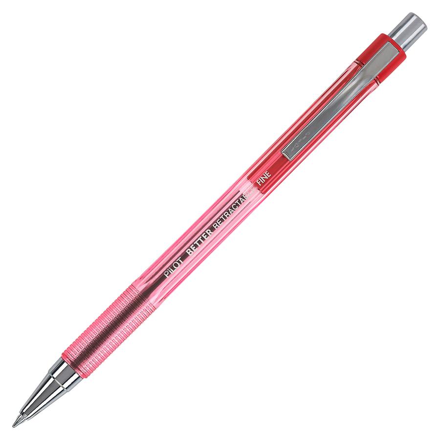 Pilot Better Retractable Ballpoint Pens - 0.7 mm Pen Point Size - Refillable - Retractable - Red - Translucent Barrel - 1 Dozen. Picture 2