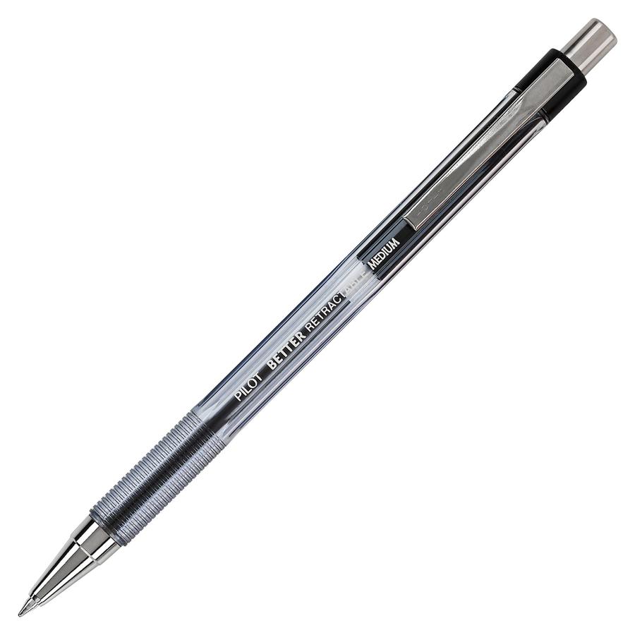 Pilot Better Retractable Ballpoint Pens - 1 mm Pen Point Size - Refillable - Retractable - Black - Translucent Barrel - 1 Dozen. Picture 3