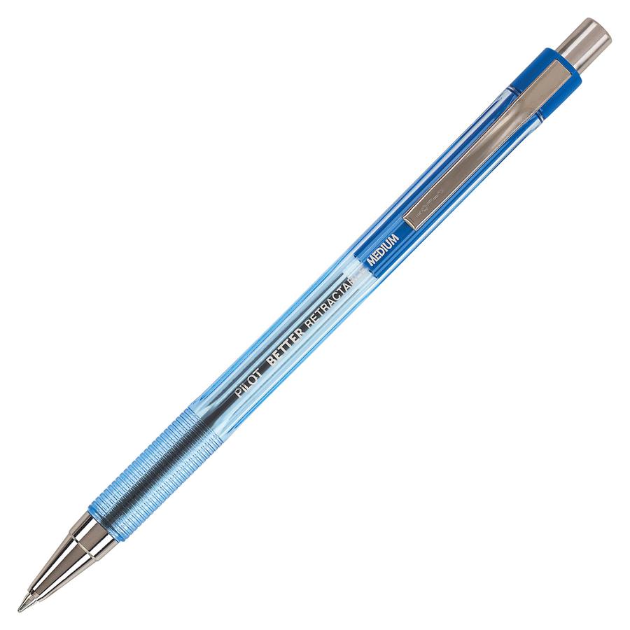 Pilot Better Retractable Ballpoint Pens - 1 mm Pen Point Size - Refillable - Retractable - Blue - Translucent Barrel - 1 Dozen. Picture 2