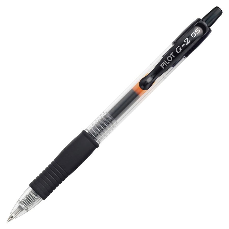 Pilot G2 Gel Ink Rolling Ball Pen - Extra Fine Pen Point - 0.5 mm Pen Point Size - Refillable - Retractable - Black Gel-based Ink - Translucent Barrel - 1 Dozen. Picture 3