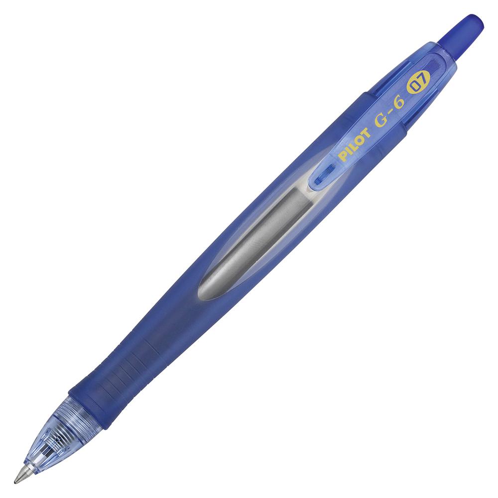 Pilot G6 Retractable Gel Pens - Fine Pen Point - 0.7 mm Pen Point Size - Refillable - Retractable - Blue Gel-based Ink - Blue Rubber Barrel - 1 Dozen. Picture 2