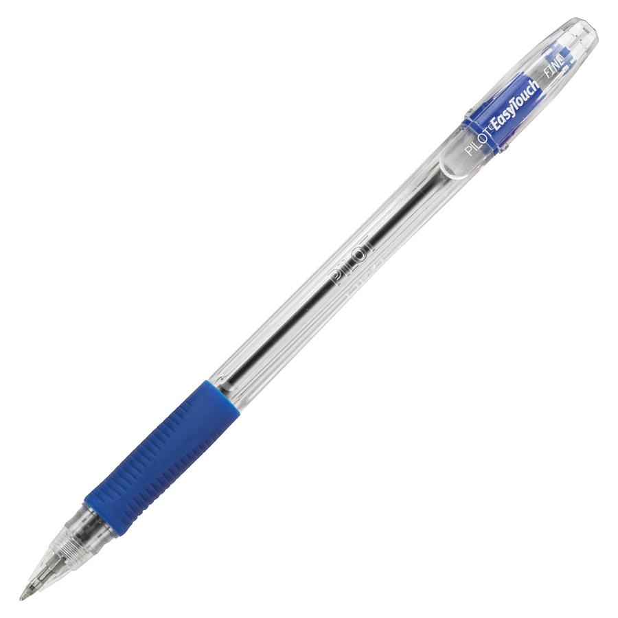 Pilot EasyTouch Ballpoint Pens - Fine Pen Point - 0.7 mm Pen Point Size - Refillable - Blue Oil Based Ink - Clear Barrel - 1 Dozen. Picture 3