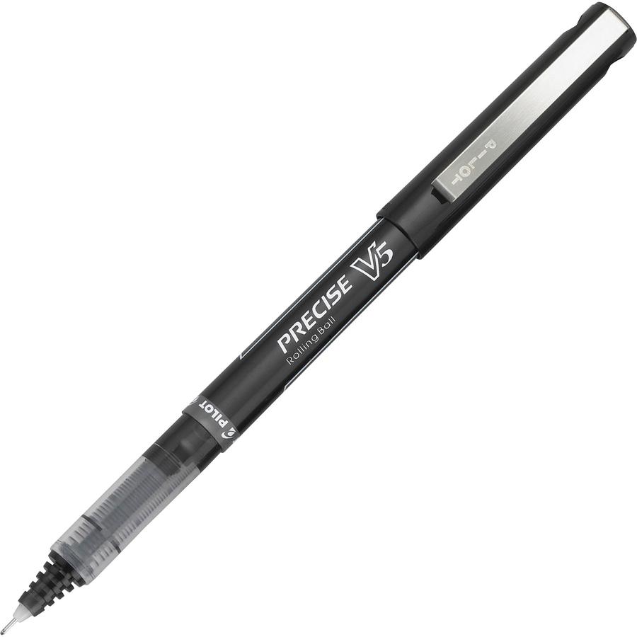 Pilot Precise V5 Extra-Fine Premium Capped Rolling Ball Pens - Extra Fine Pen Point - 0.5 mm Pen Point Size - Black - Black Plastic Barrel - 1 Dozen. Picture 3