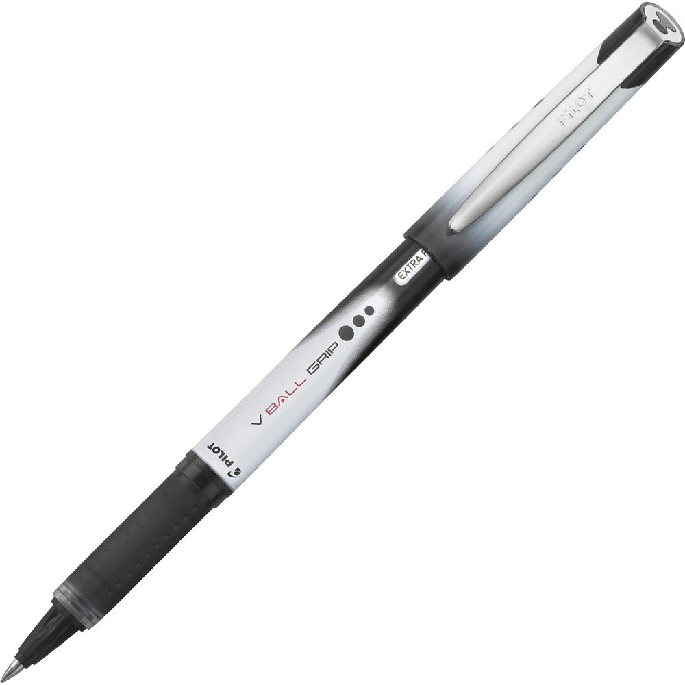 Pilot Vball Grip Liquid Ink Rollerball Pens - Fine Pen Point - 0.5 mm Pen Point Size - Black - Metal Barrel - 1 Dozen. Picture 3
