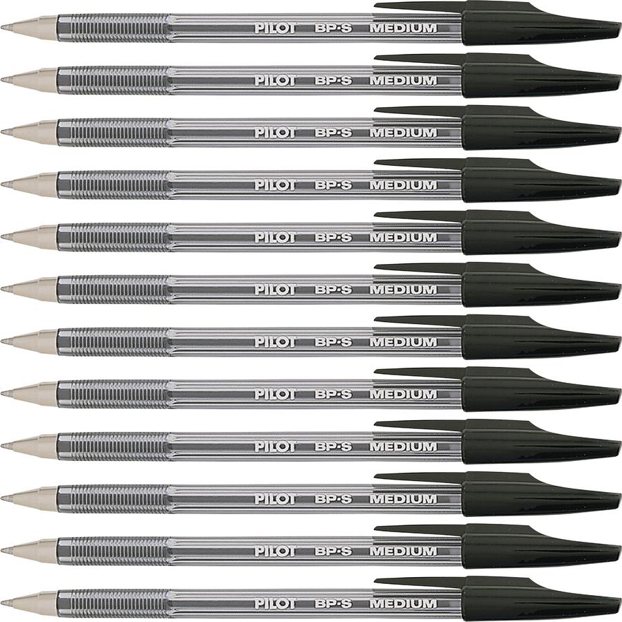 Pilot Better BP-S Ball Stick Pens - Medium Pen Point - 1 mm Pen Point Size - Refillable - Black - Crystal, Clear Barrel - Stainless Steel Tip - 1 Dozen. Picture 4