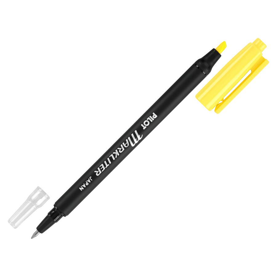 Pilot MARKLITER Markliter Ball Pen And Highlighters - Chisel Pen Point Style - Yellow - Black Barrel - 1 Dozen. Picture 3