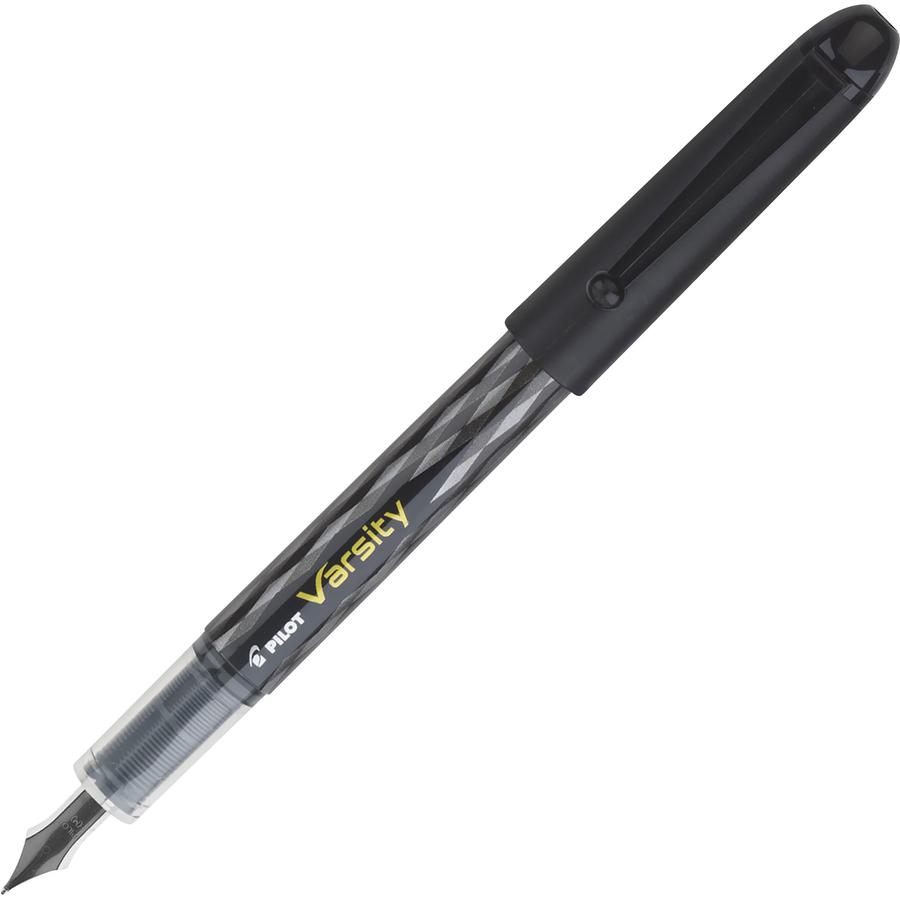 Pilot Varsity Disposable Fountain Pens - Medium Pen Point - Black - Silver, Black Barrel - 1 Each. Picture 4