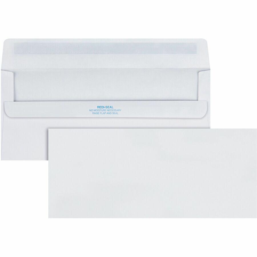 Quality Park Redi-Seal Plain Business Envelopes - Business - #10 - 4 1/8" Width x 9 1/2" Length - 24 lb - Self-sealing - 500 / Box - White. Picture 7