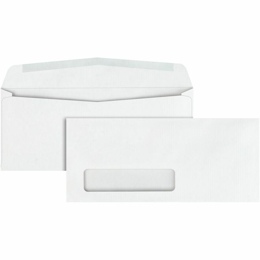 Quality Park No. 10 Single Window Business Envelopes with Embossed Ridges - Single Window - #10 - 4 1/8" Width x 9 1/2" Length - 24 lb - Gummed - Poly - 500 / Box - White. Picture 6