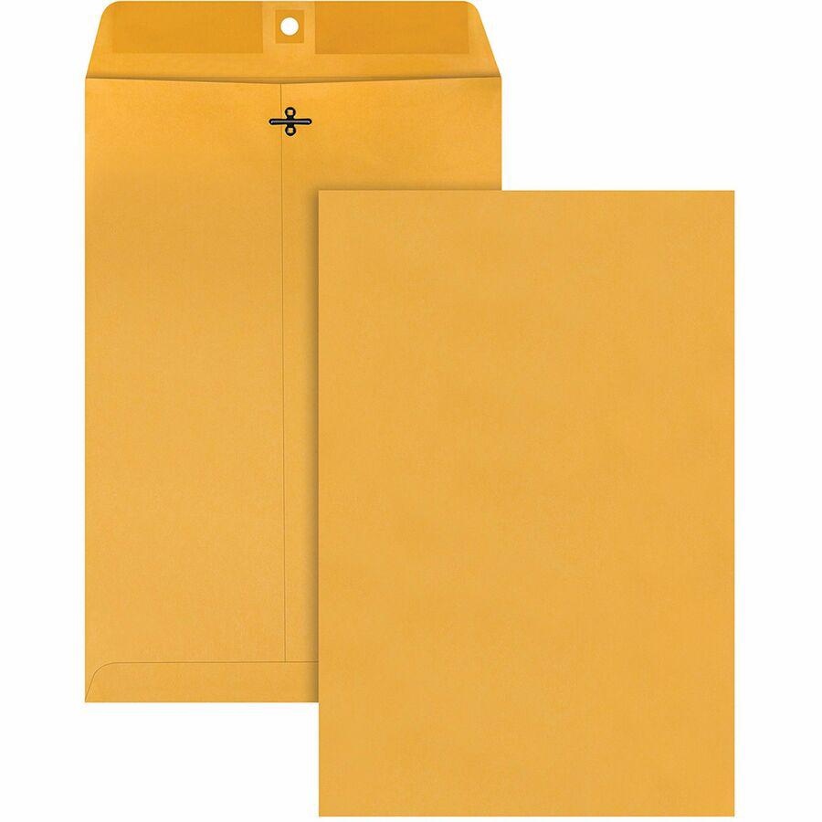 Quality Park Gummed Kraft Clasp Envelopes - Clasp - #98 - 10" Width x 15" Length - 28 lb - Gummed - Kraft - 100 / Box - Kraft. Picture 6