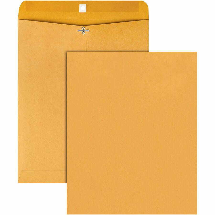 Quality Park Gummed Kraft Clasp Envelopes - Clasp - #105 - 11 1/2" Width x 14 1/2" Length - 28 lb - Gummed - Kraft - 100 / Box - Kraft. Picture 3