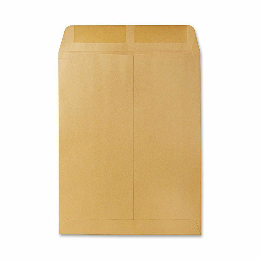 Quality Park 10 x 13 Catalog Envelopes with Gummed Flap - Catalog - #13 1/2 - 10" Width x 13" Length - 28 lb - Gummed - Kraft - 100 / Box - Kraft. Picture 2