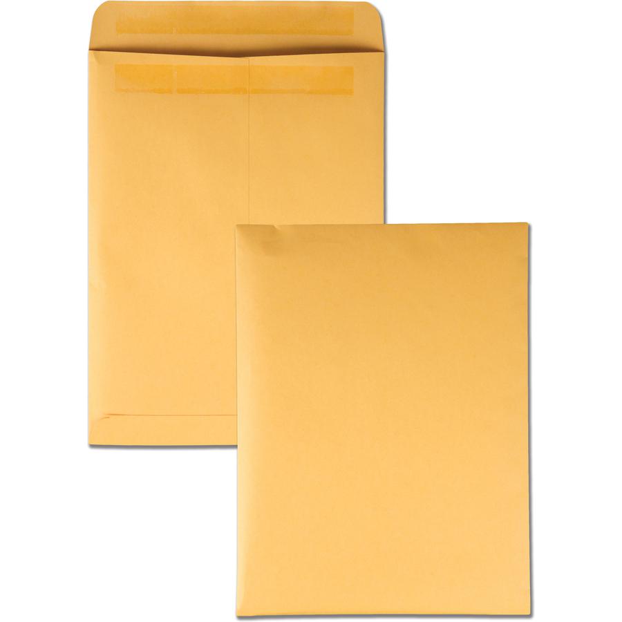 Quality Park 9 x 12 Catalog Envelopes with Self-Seal Closure - Catalog - #10 1/2 - 9" Width x 12" Length - 28 lb - Self-sealing - Kraft - 100 / Box - Kraft. Picture 4