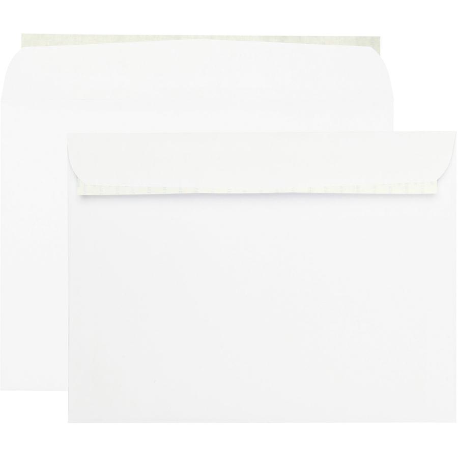 Quality Park Redi-strip Booklet Envelopes - Catalog - #9 1/2 - 9" Width x 12" Length - 28 lb - Peel & Seal - Wove - 100 / Box - White. Picture 2