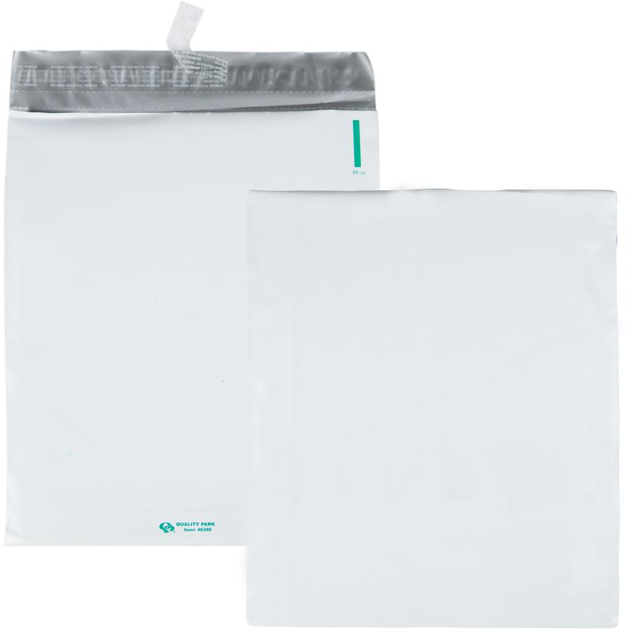 Quality Park Open-End Poly Expansion Mailers - Expansion - 11" Width x 13" Length - 2" Gusset - Self-sealing - Polyethylene - 100 / Carton - White. Picture 6