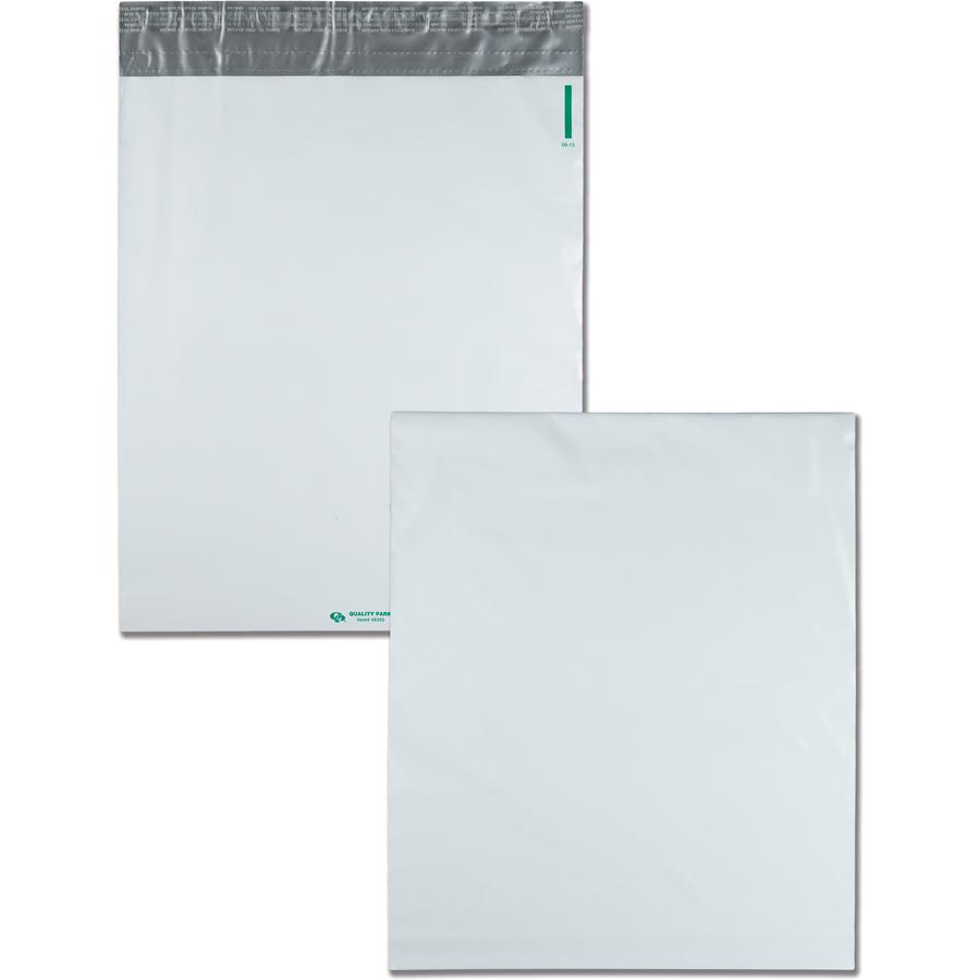 Quality Park Open-End Poly Expansion Mailers - Expansion - 13" Width x 16" Length - 2" Gusset - Self-sealing - Polyethylene - 100 / Carton - White. Picture 6