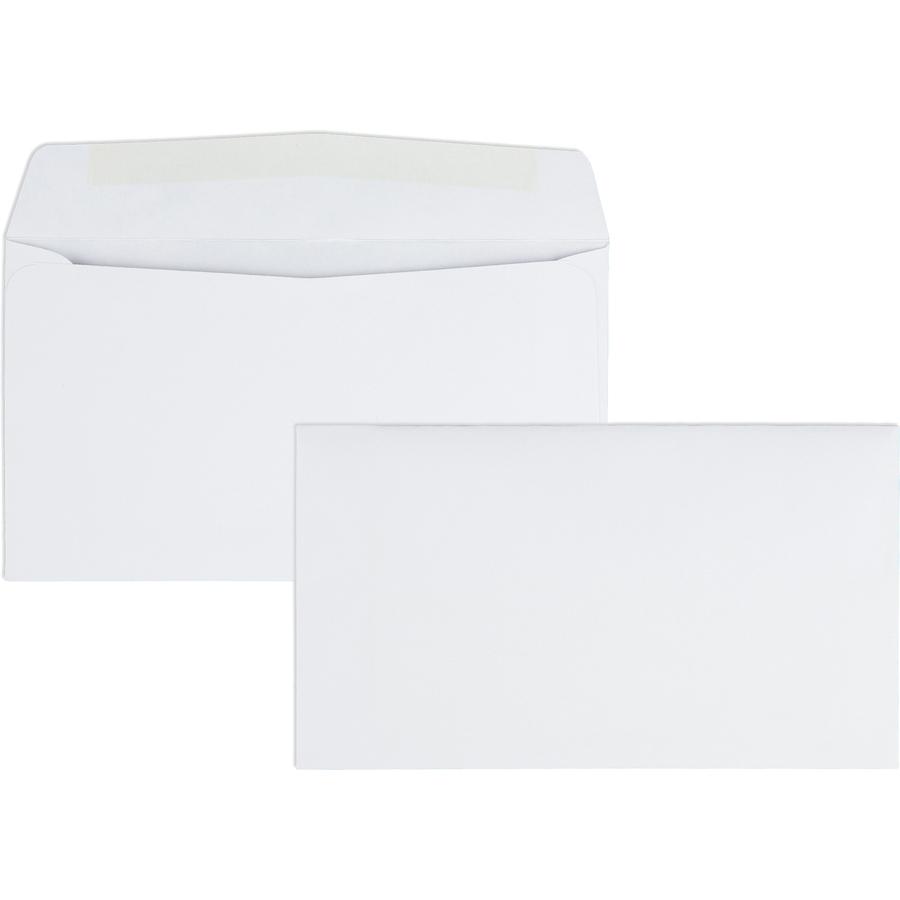 Quality Park No. 6-3/4 Business Envelopes with Gummed Flap - Business - #6 3/4 - 3 5/8" Width x 6 1/2" Length - 24 lb - Gummed - Wove - 500 / Box - White. Picture 4