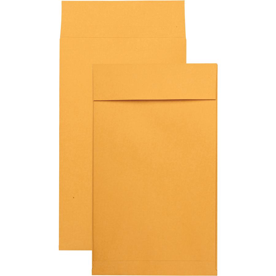 Quality Park 10 x 15 x 2 Expansion Envelopes with Self-Seal Closure - Expansion - 10" Width x 15" Length - 2" Gusset - 40 lb - Self-sealing - Kraft - 25 / Pack - Kraft. Picture 3