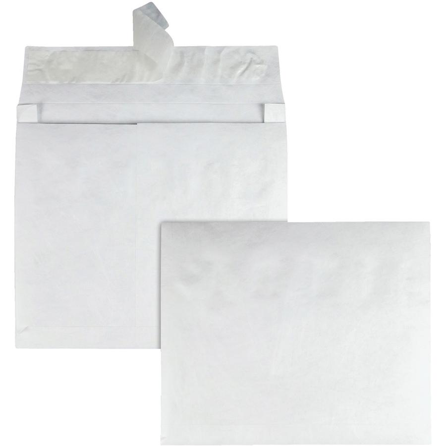 Quality Park Tyvek Heavyweight Expansion Envelopes - Expansion - 10" Width x 13" Length - 2" Gusset - 18 lb - Self-sealing - Tyvek - 100 / Carton - White. Picture 6