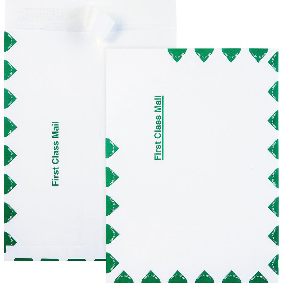Quality Park 9 x 12 Ship-Lite&reg; First Class Mail Catalog Envelopes with Self-Seal Closure - First Class Mail - 9" Width x 12" Length - Self-sealing - 100 / Box - White. Picture 2