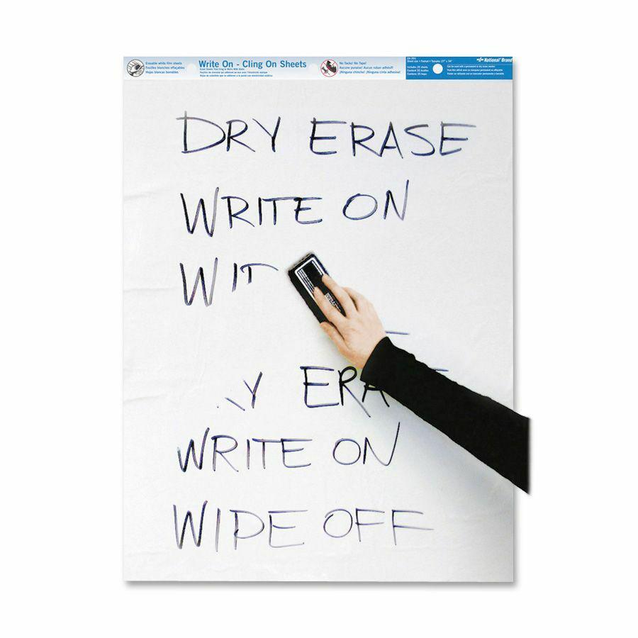 Rediform Write-On Cling Sheets - 35 Sheets - Plain - Glue - 27" x 34" - White Paper - Micro Perforated, Self-adhesive - 1 Each. Picture 2
