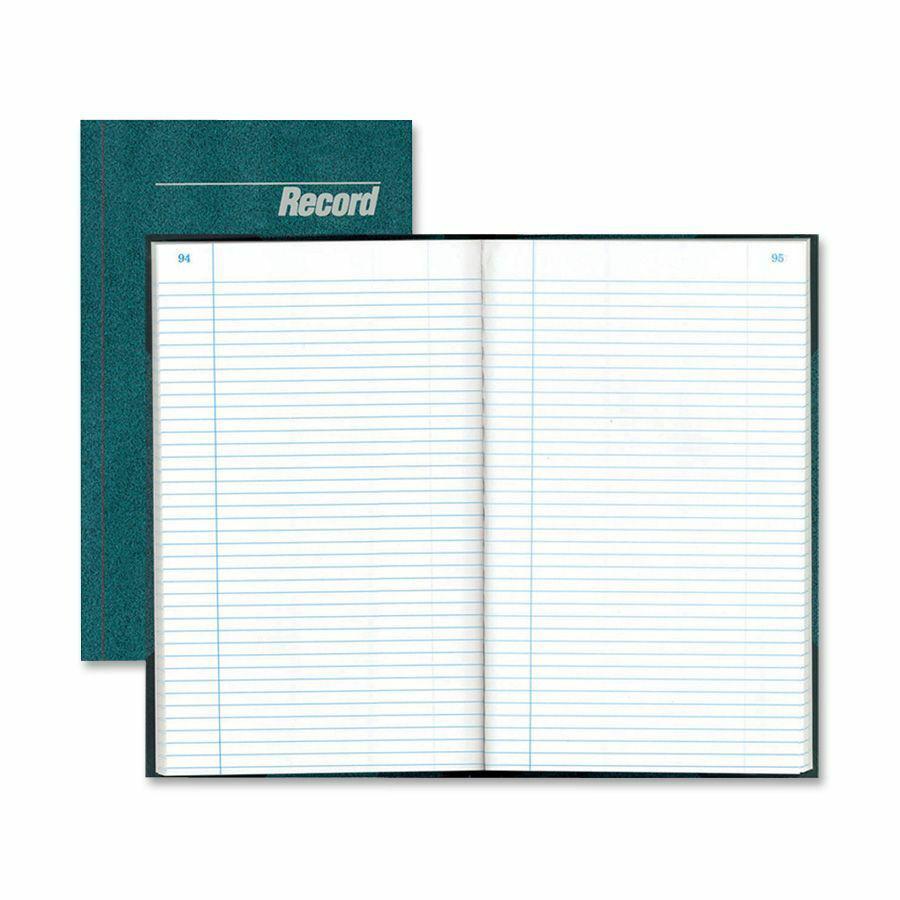 Rediform Granite Series Record Books - 300 Sheet(s) - Gummed - 7.25" x 12.25" Sheet Size - Blue - White Sheet(s) - Blue Print Color - Blue Cover - Recycled - 1 Each. Picture 2