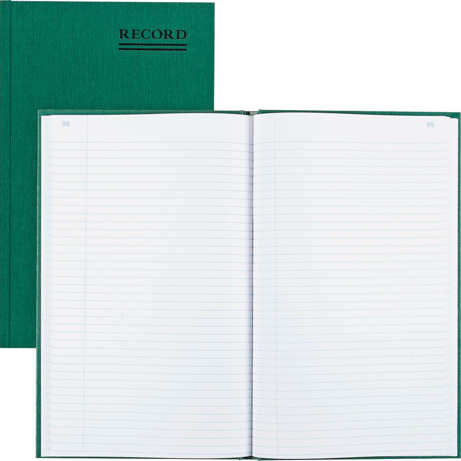 Rediform Emerald Series Account Book - 150 Sheet(s) - Gummed - 7.25" x 12.25" Sheet Size - Green - White Sheet(s) - Green Print Color - Green Cover - Recycled - 1 Each. Picture 2