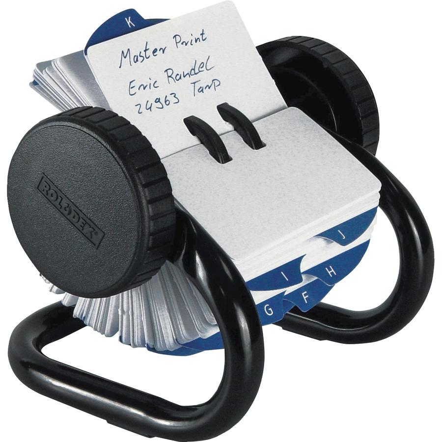Rolodex Classic 250 Card Rotary File - 250 Card Capacity - For 1.75" x 3.25" Size Card - 24 Index Guide - Black. Picture 2