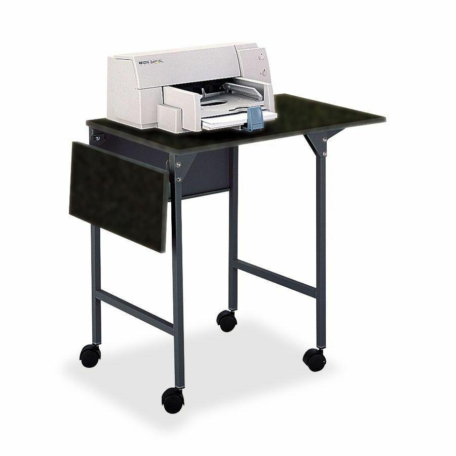 Safco Drop Leaves Machine Stand - 150 lb Load Capacity - 26.9" Height x 36" Width x 18" Depth - Floor - Laminate - Steel - Black. Picture 2