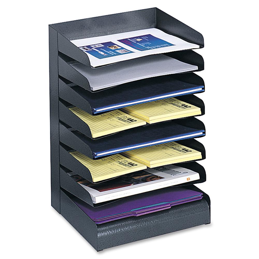 Safco Slanted Shelves Steel Desk Tray Sorter - 8 Tier(s) - Desktop - Durable - Steel - 1 Each. Picture 2