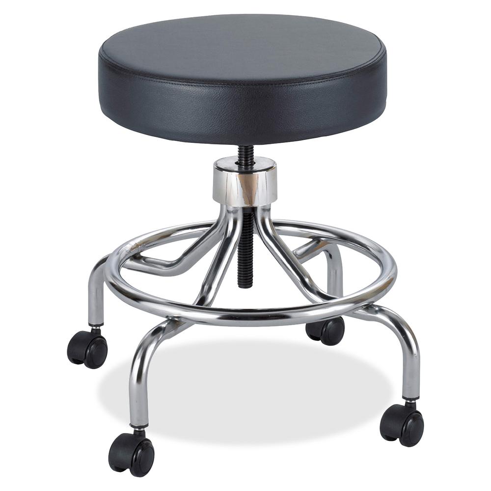 Safco Low Base Screw Lift Lab Stool - 250 lb Load Capacity25" - Black. Picture 2