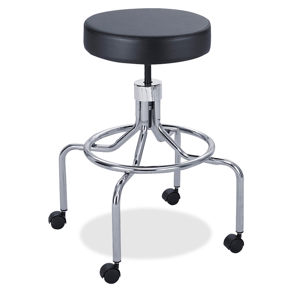 Safco High Base Screw Lift Lab Stool - 250 lb Load Capacity - 25" x 25" x 33" - Black. Picture 3