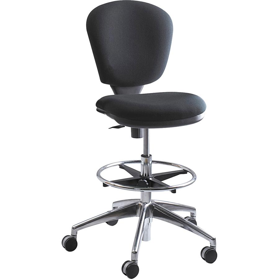 Safco Metro Extended Height Chair - Black Acrylic Seat - 5-star Base - 1 Each. Picture 4
