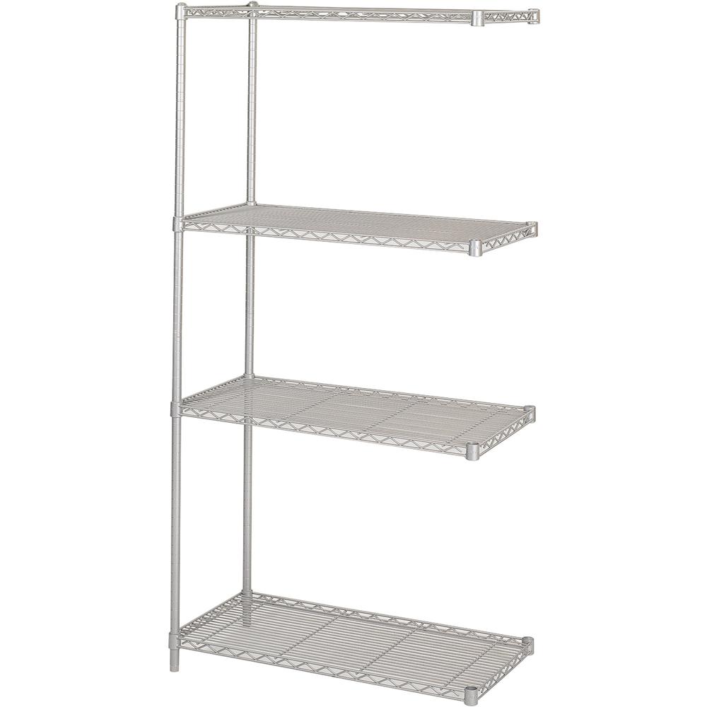 Safco Add-On Unit - 36" x 18" - 4 x Shelf(ves) - 1250 lb Load Capacity - Gray - Powder Coated. Picture 2