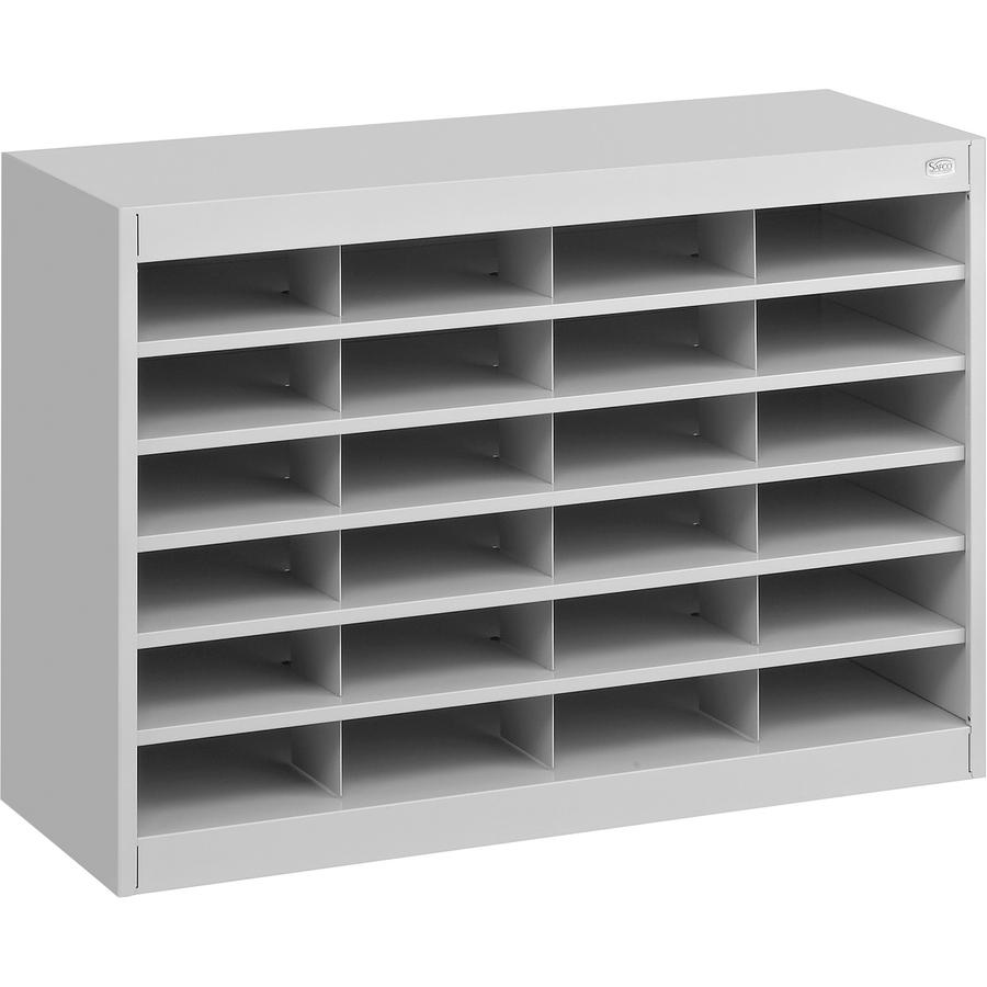 Safco E-Z Stor Steel Literature Organizers - 750 x Sheet - 24 Compartment(s) - Compartment Size 3" x 9" x 12.25" - 25.8" Height x 37.5" Width x 12.8" Depth - 50% Recycled - Steel, Fiberboard - 1 Each. Picture 4