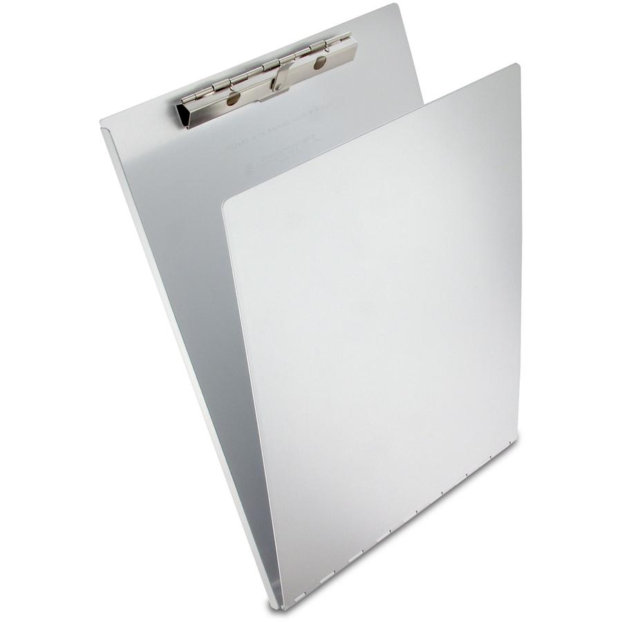 Saunders Aluminum Clipboard with Writing Plate - 0.50" Clip Capacity - 8 1/2" x 12" - Spring Clip - Aluminum - 1 Each. Picture 4