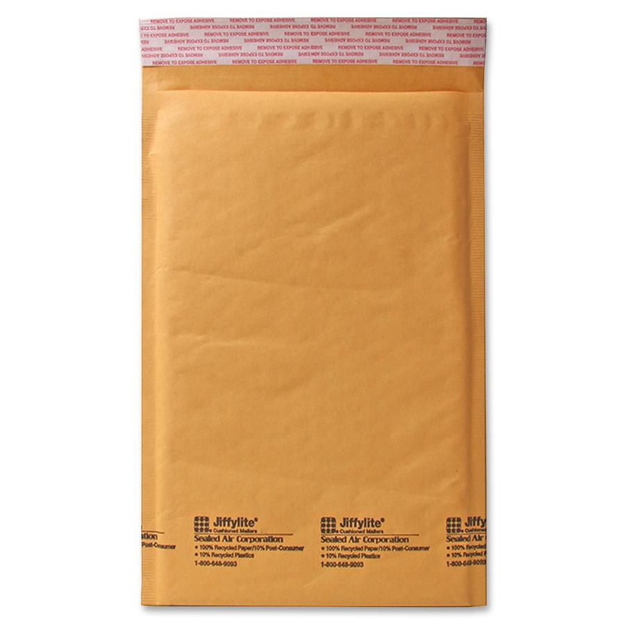 Sealed Air JiffyLite Cellular Cushioned Mailers - Bubble - #0 - 6" Width x 10" Length - Peel & Seal - Kraft - 25 / Carton - Kraft. Picture 5