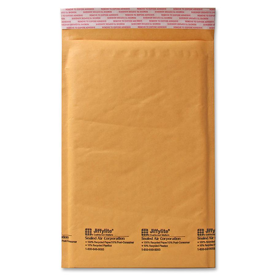 Sealed Air JiffyLite Cellular Cushioned Mailers - Bubble - #1 - 7 1/4" Width x 12" Length - Peel & Seal - Kraft - 25 / Carton - Kraft. Picture 3