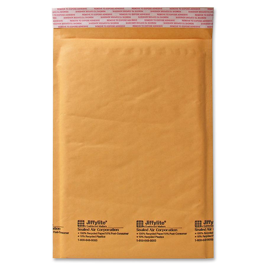 Sealed Air JiffyLite Cellular Cushioned Mailers - Bubble - #4 - 9 1/2" Width x 14 1/2" Length - Peel & Seal - Kraft - 25 / Carton - Kraft. Picture 2