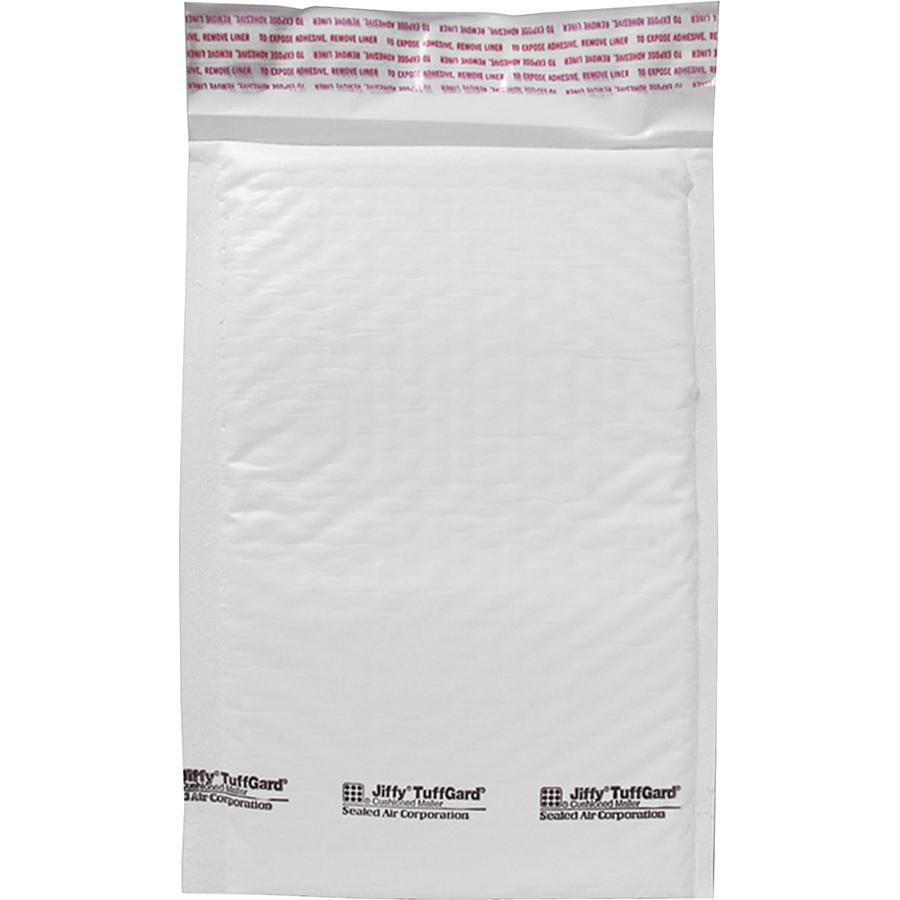 Sealed Air Tuffgard Premium Cushioned Mailers - Bubble - #0 - 6" Width x 10" Length - Peel & Seal - Poly - 25 / Carton - White. Picture 2