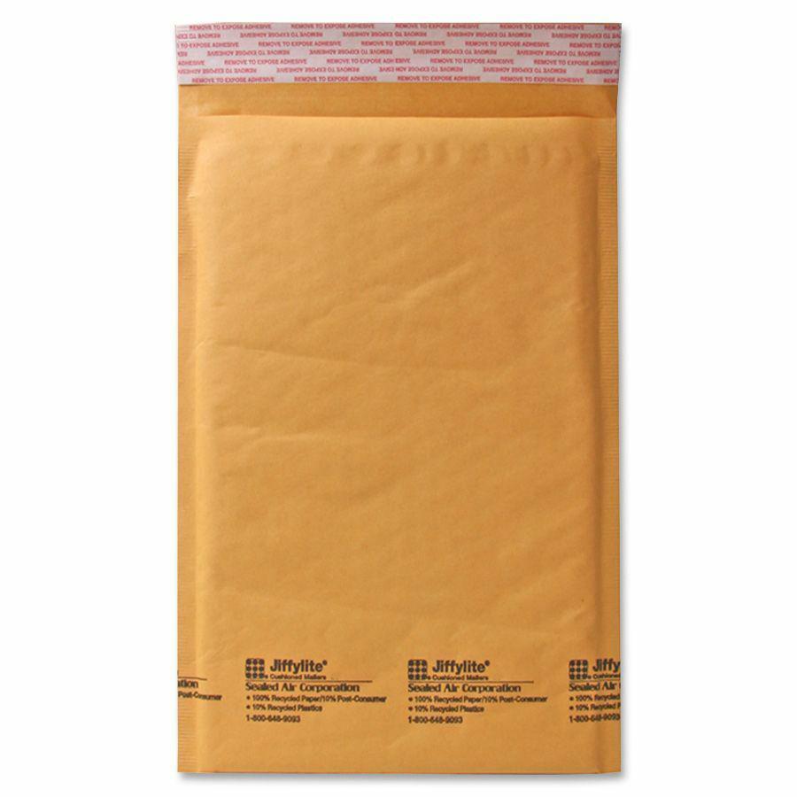 Sealed Air JiffyLite Cellular Cushioned Mailers - Bubble - #1 - 7 1/4" Width x 10 3/4" Length - Peel & Seal - Kraft - 100 / Case - Kraft. Picture 5