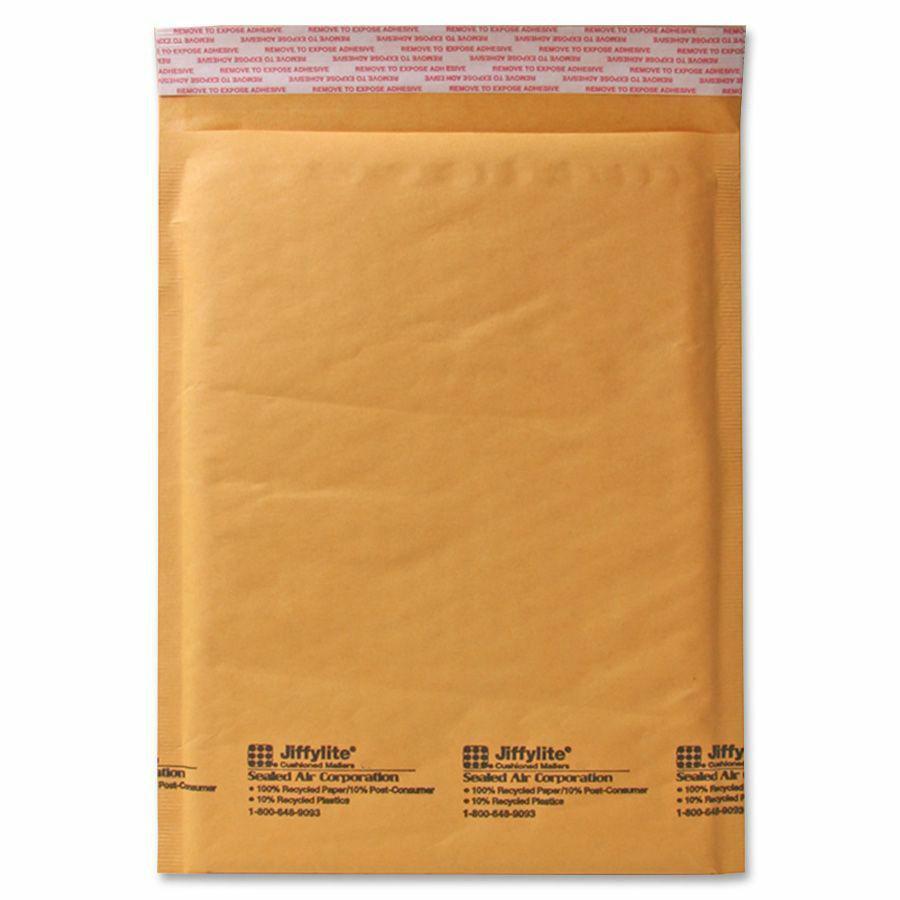 Sealed Air JiffyLite Cellular Cushioned Mailers - Bubble - #2 - 8 1/2" Width x 12" Length - Peel & Seal - Kraft - 100 / Carton - Kraft. Picture 5