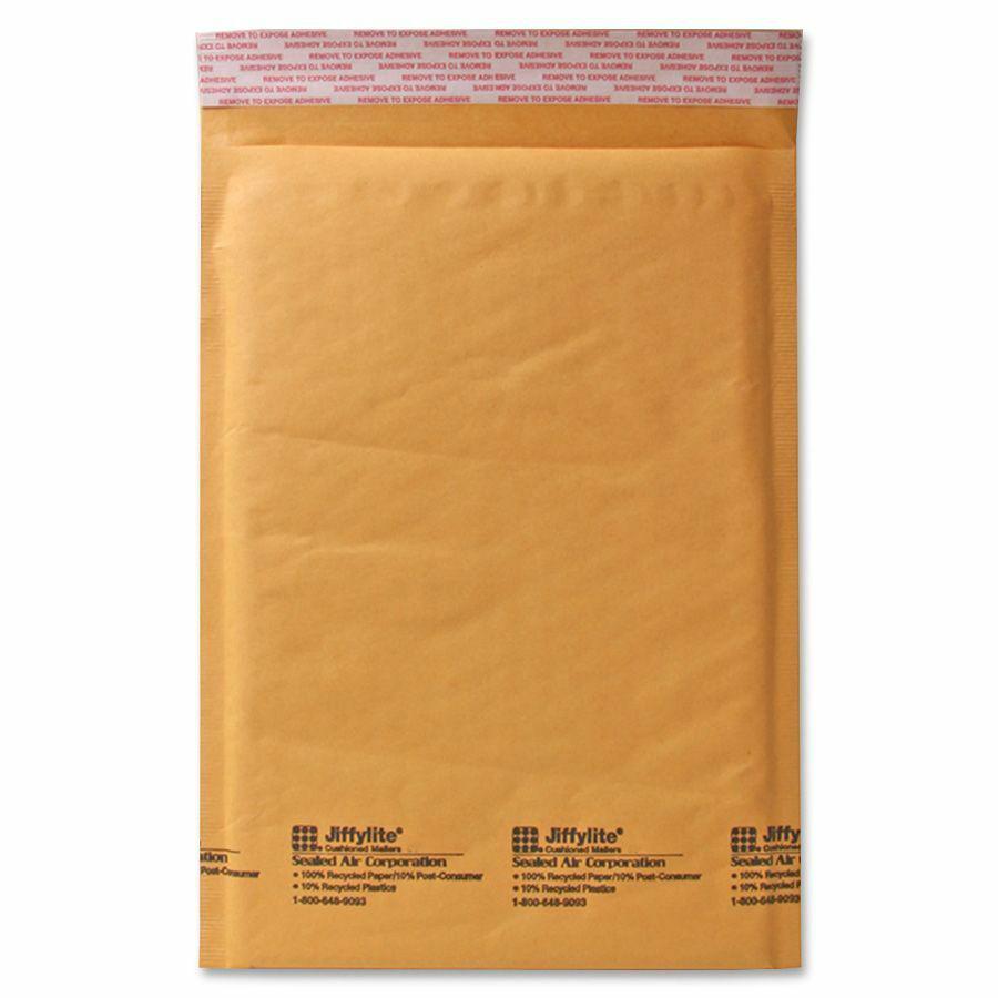 Sealed Air JiffyLite Cellular Cushioned Mailers - Bubble - #4 - 9 1/2" Width x 14 1/2" Length - Peel & Seal - Kraft - 100 / Carton - Kraft. Picture 5