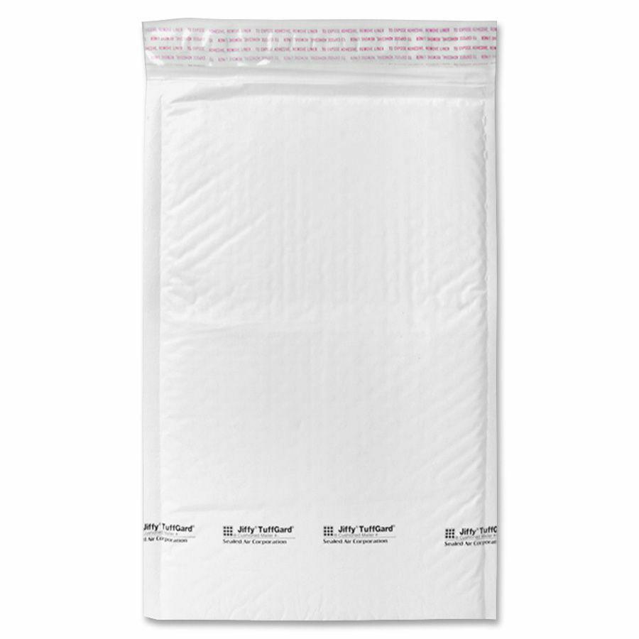 Sealed Air Tuffgard Premium Cushioned Mailers - Bubble - #1 - 7 1/4" Width x 12" Length - Peel & Seal - Poly - 25 / Carton - White. Picture 2