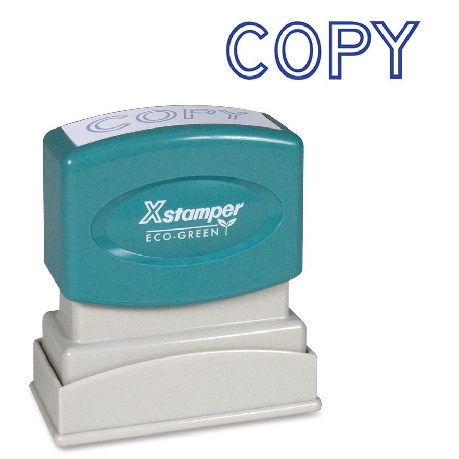 Xstamper COPY Title Stamp - Message Stamp - "COPY" - 0.50" Impression Width x 1.63" Impression Length - 100000 Impression(s) - Blue - Recycled - 1 Each. Picture 2