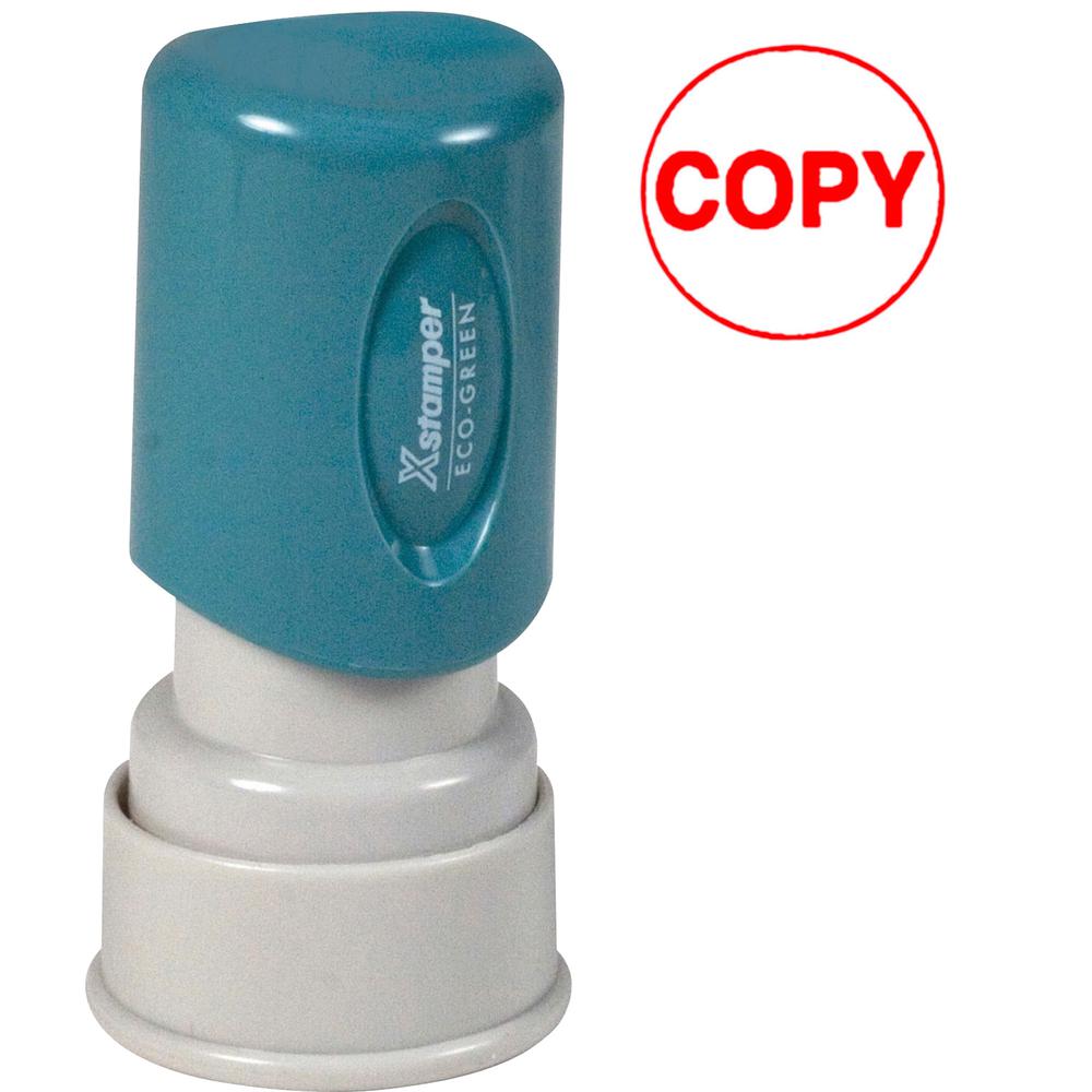 Xstamper Pre-Inked COPY Stamp - Message Stamp - "COPY" - 0.63" Impression Diameter - Red - Recycled - 1 Each. Picture 2