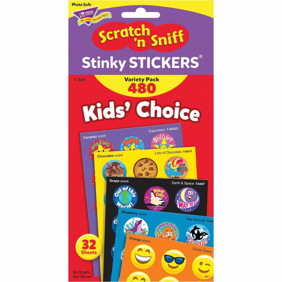 Trend Stinky Stickers Super Saver Variety Pack - Self-adhesive - Acid-free, Non-toxic, Photo-safe - Assorted - Paper - 480 / Pack. Picture 2